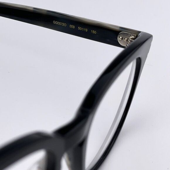 NEW GUCCI LOGO GG0572O 009 Black Gray Square Unisex Eyeglasses - Picture 7 of 11